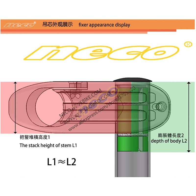 Neco Bike Headset Stem Top Cap Compression plug Nut Compressor Expansion Fork Steerer Carbon Fiber Cover Long Large Size