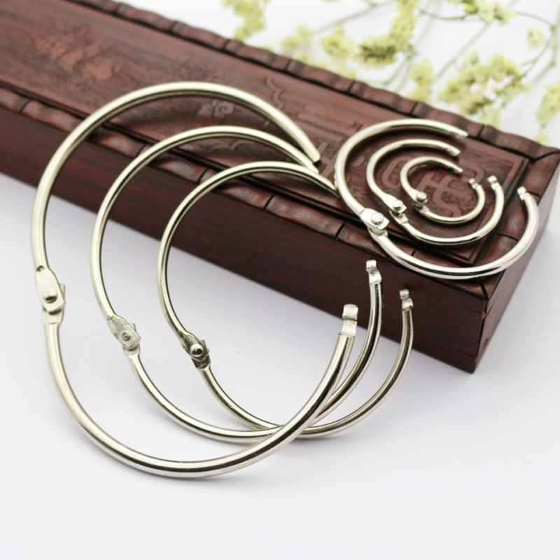 10pcs Metal Binder Ring Loose Leaf Book Binder Hoop Ring Multifunctional Keychain Circle Book Binder Hoop Office Binding Supply