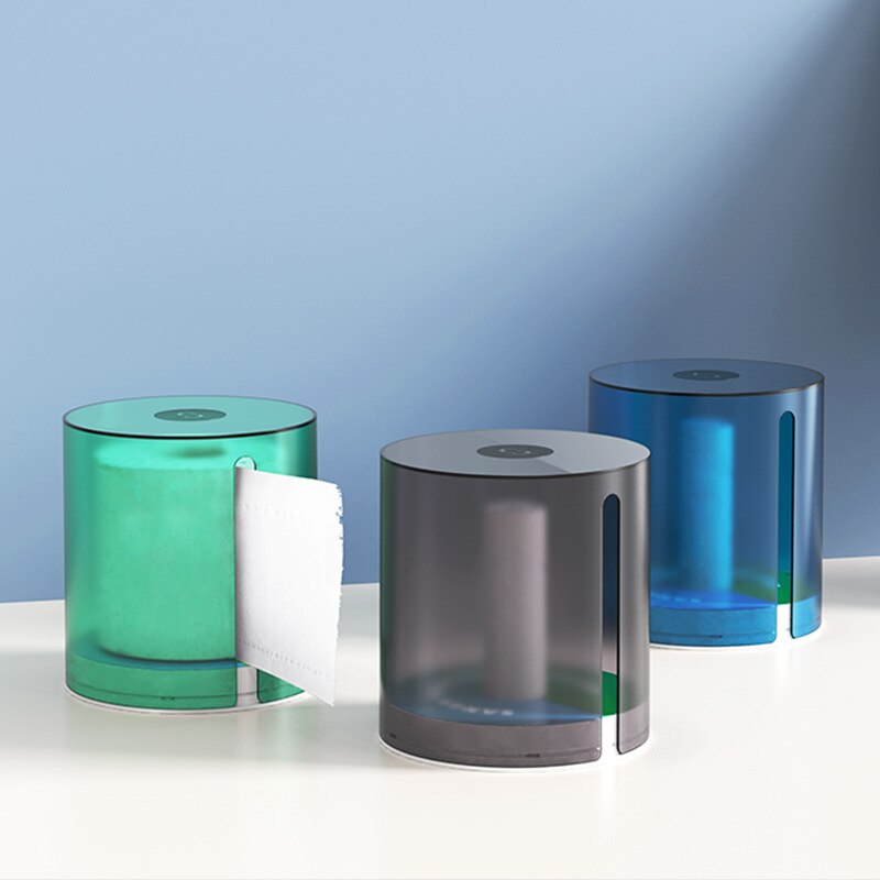 Punch-free Paper Reel Wall Mounted Frosted Translucent Waterproof Wall Mounted Bathroom Roll Paper Cylinder Paper Towel Box