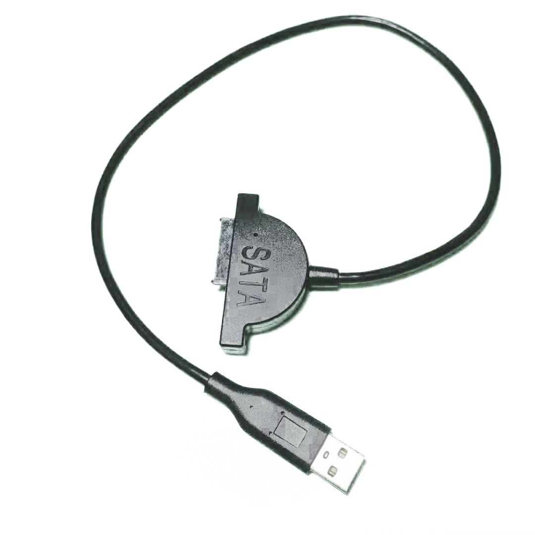 Adaptateur de câble noir USB 2.0 à 7 + 6 13Pin Mini SATA II pour ordinateur portable CD-ROM DVD-ROM pour HDD Caddy Slimline Drive indicateur LED