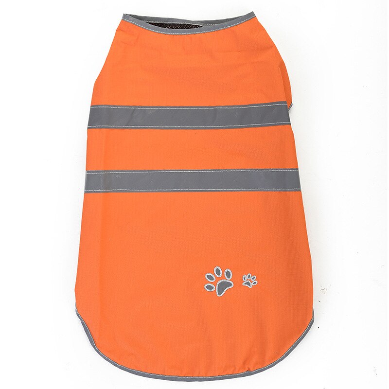 Pet Cats Dog Reflective Strip Raincoat Waterproof Snow-Proof Orange Dog Pet Rain Clothes LBShipping