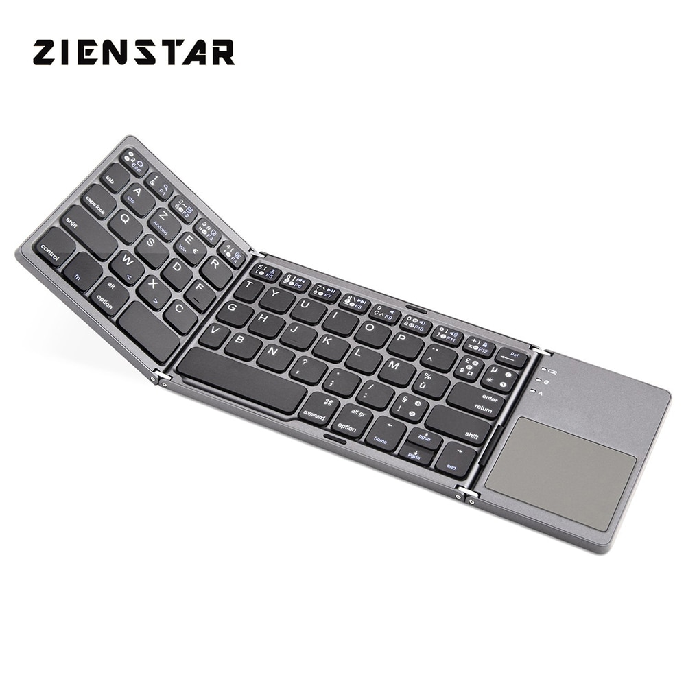 Clavier Bluetooth sans fil pliable français AZERTY Zienstar avec Ttouchpad pour ipad/Iphone/Macbook/PC ordinateur/tablette Android