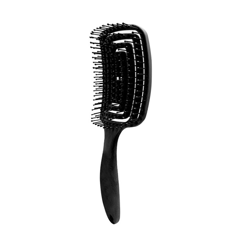 Hollow Arc Mosquito Coil Large Curved Hair Comb Octopus Scalp Massage Brush: Black