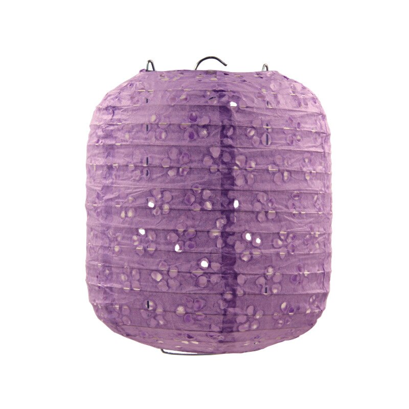 8-10-12-14-16Inch Chinese Style Hollow Paper Lanterns Wedding Paper Party Decoration Supplies Children DIY Lanterns: ellipse purple / hollow 15cm