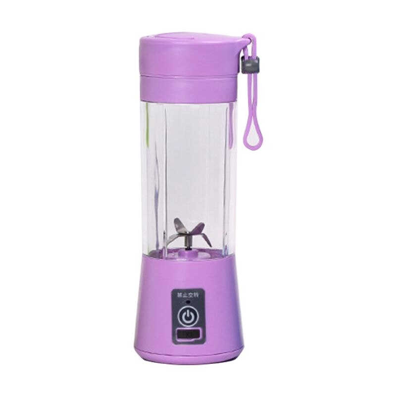 Batidora batidora portátil de 4/6 cuchillas para batidos de leche de zumos de frutas con recargable por USB: 4 blades purple