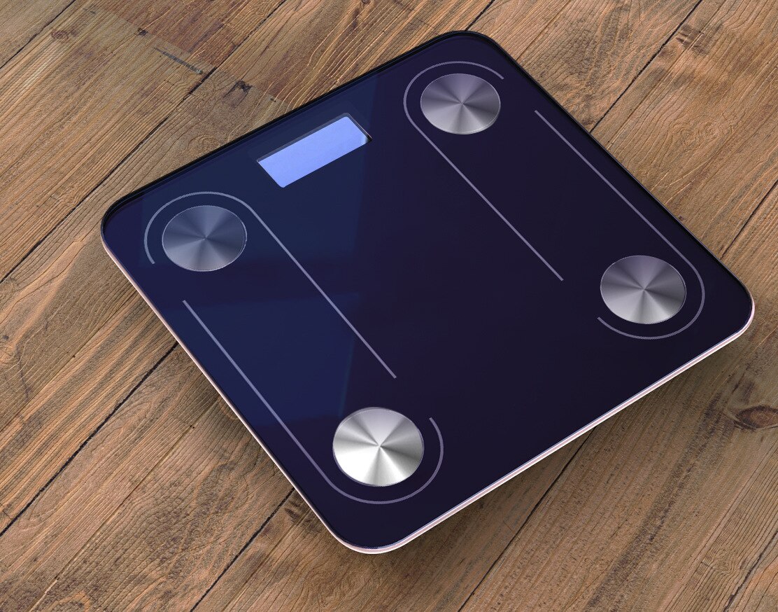 Bluetooth smart kropsfedt skala elektronisk vejning skala måling fedt sundhed menneskelig skala ledet digital badeværelse balance: Lysegul