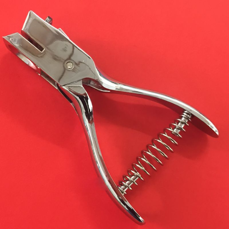 Enkele Perforator 3*15Mm Ovale Gat Hand-Held Metalen Perforator Met Lente Voor Lid Id kaart Papier Pvc School, office Supply