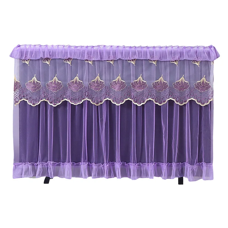 32/37/42INCH Lace Fabric Door Curtain TV Circle Can Be Flipped Dust Cover Monitor Screen Home Decorations Dust Cover