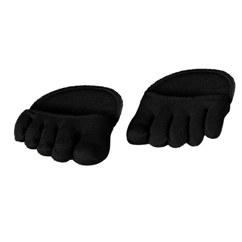 Kvinder sokker silikone anti-skrid foring åben tå hælløs liner bomuldsstrømper med usynlig forfod pude trædepude sokker: A2