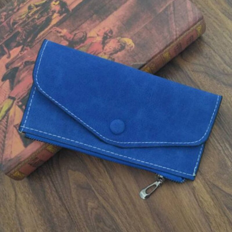 Titolare della carta di credito della moneta dei soldi dell'unità di elaborazione della chiusura lampo di progettazione lunga della borsa del portafoglio delle donne 1 Pcs xin-shipping: Royal blue