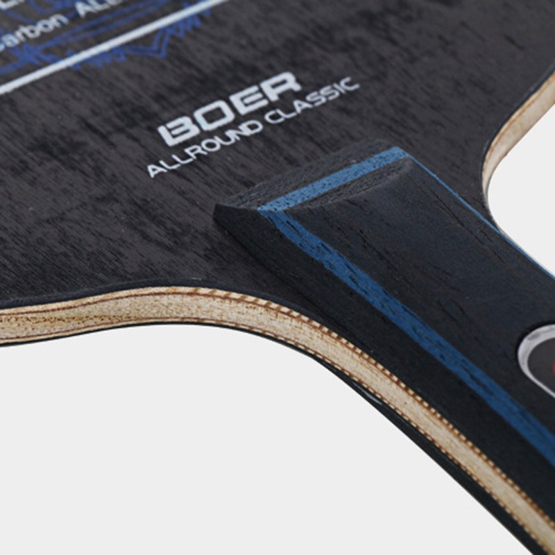 BOER-raqueta de Ping Pong con agarre largo, Grupo Aryl ligera y fibra de carbono, hoja de tenis de mesa de 7 capas
