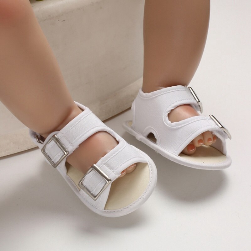 Baby Shoes Summer Cute Baby Boys First Walkers Breathable Anti-Slip Sandals Toddler Soft Soled Solid Print Shoes: white / 13