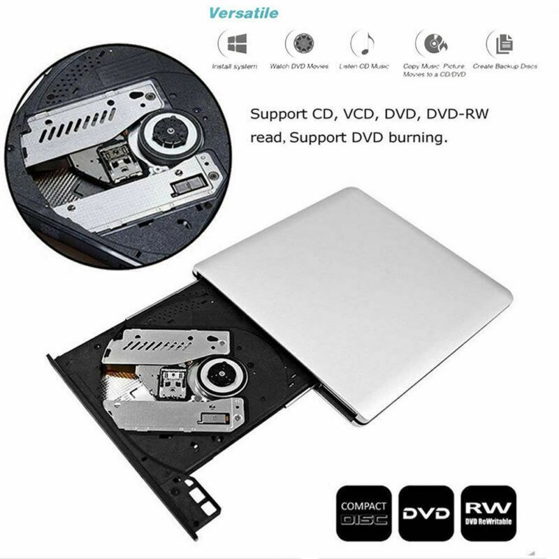 USB 2.0 External DVD/CD Disc Drive Burner Reader for Windows 7/8/10 Laptop Writer Drive Burner Reader Player Optical Drives