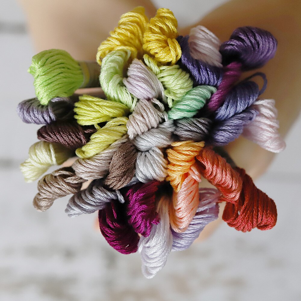 35 DM*C Colors Cotton Floss Cross stitch Embroidery Thread 6 Strands Double Mercerized Singed Egyptian Long Fiber Cotton