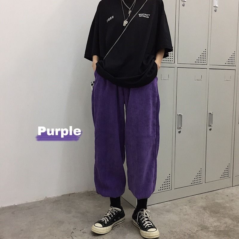 Dragsko lila byxor vida ben baggy kvinnor byxor med hög midja harajuku koreanska byxor dam streetwear hip hop joggare