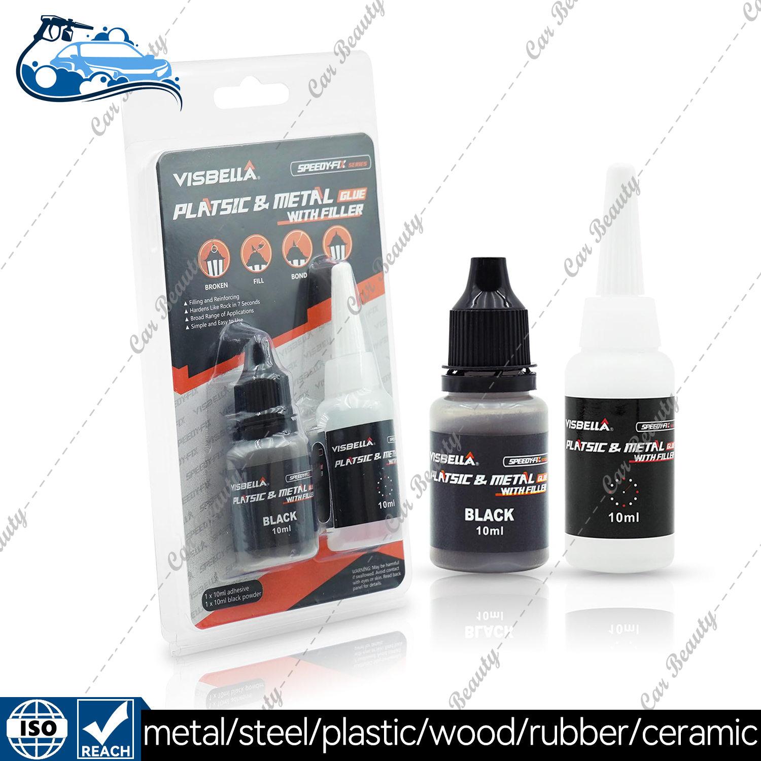 Colla fissa veloce con riempitivo Riempimento Adesivo rinforzante Polvere per saldatura Riparazione incollaggio per ceramica Vetro Metallo Plastica dura Legno: Rosso