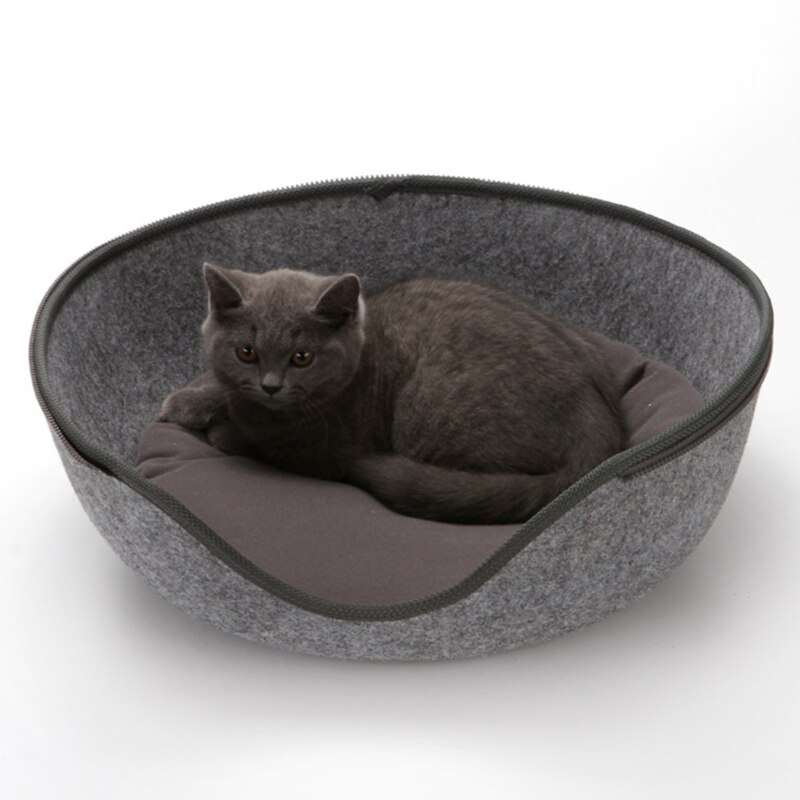 Creativo sveglio Forma di Uovo Cuccia del Gatto Sacco A Pelo con Cerniera Inverno Caldo animale domestico Casa Tutto Intorno Gatto Nido con Staccabile cuscino Zerbino