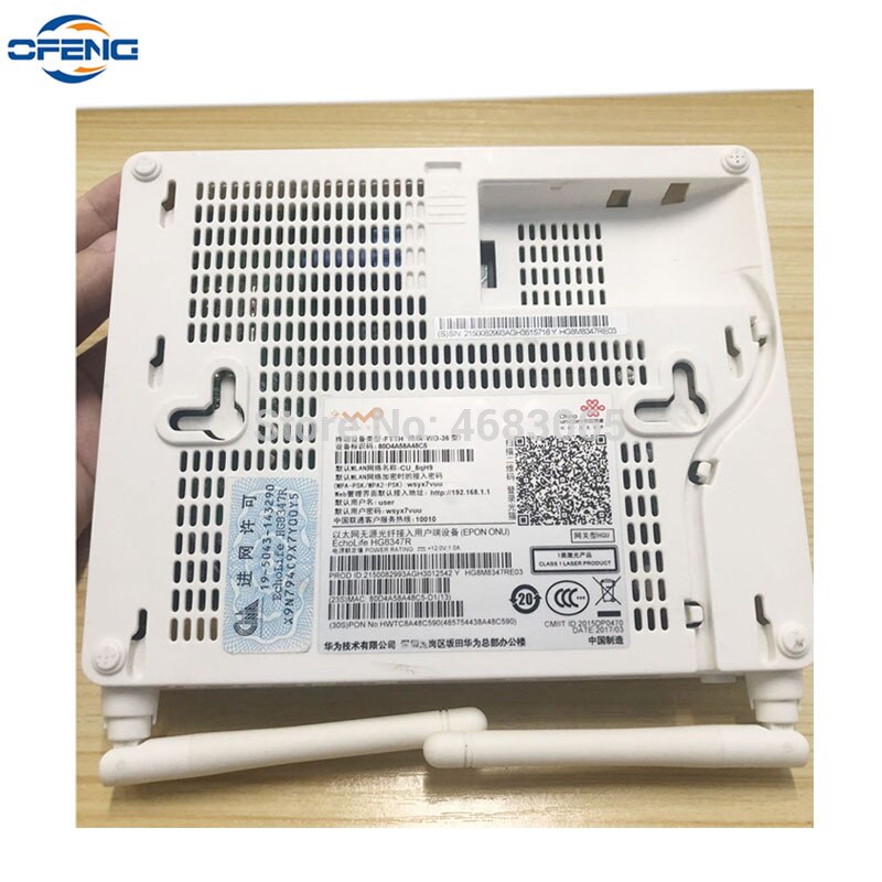 Huawei-enrutador de red de fibra óptica, Huawei HG8347R epon onu, 1GE + 3FE + 1TEL + 1USB + wifi, firmware en inglés, 99%