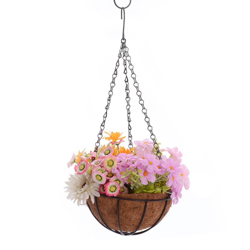 Soporte colgante para plantas, maceta con revestimiento de coco, soporte de hierro para plantas, muebles para el hogar, jardinería y balcón: 35cm
