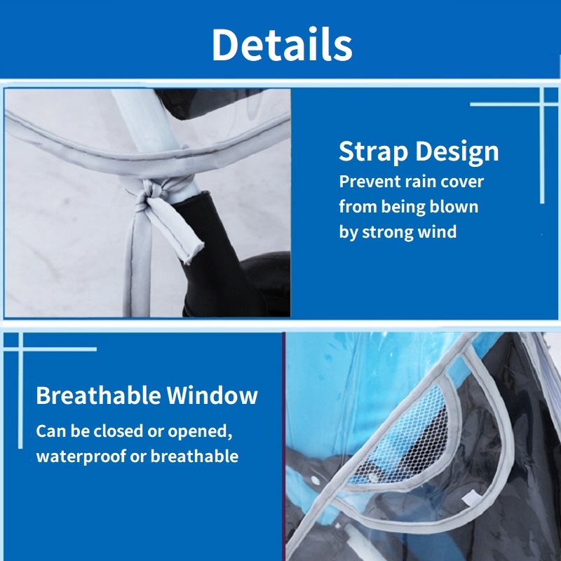 Universal- Kinderwagen Regen Abdeckung Baby Auto Wind Staub Schild transparent Wasserdicht Atmungsaktiv Wagen Regenschirm Regenmantel Zubehör