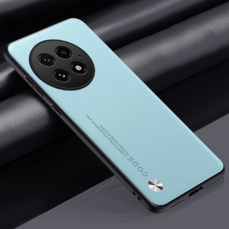 Luxe PU Lederen Case Voor OnePlus 13 5G Achterkant Matte Siliconen Schokbestendige Bescherming Telefoon Case Voor Een Plus 13 OnePlus13: Sky Blue