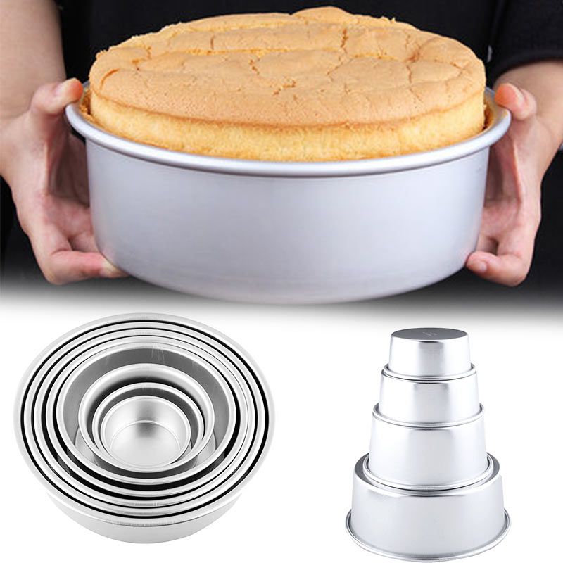 Bakeware 2/5/6/8 Movable/ fixed bottom Cake Pan Tin Round Round Inch Mold Mould Baking Tray Tool Alloy for Kitchen DIY Baking Pa