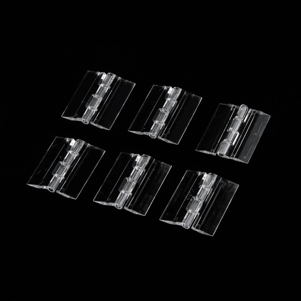 6 Pcs Clear Acrylic Plastic Hinge Folding Door Piano Hinges Folding Hinges Transparent Durable Furniture Accessory