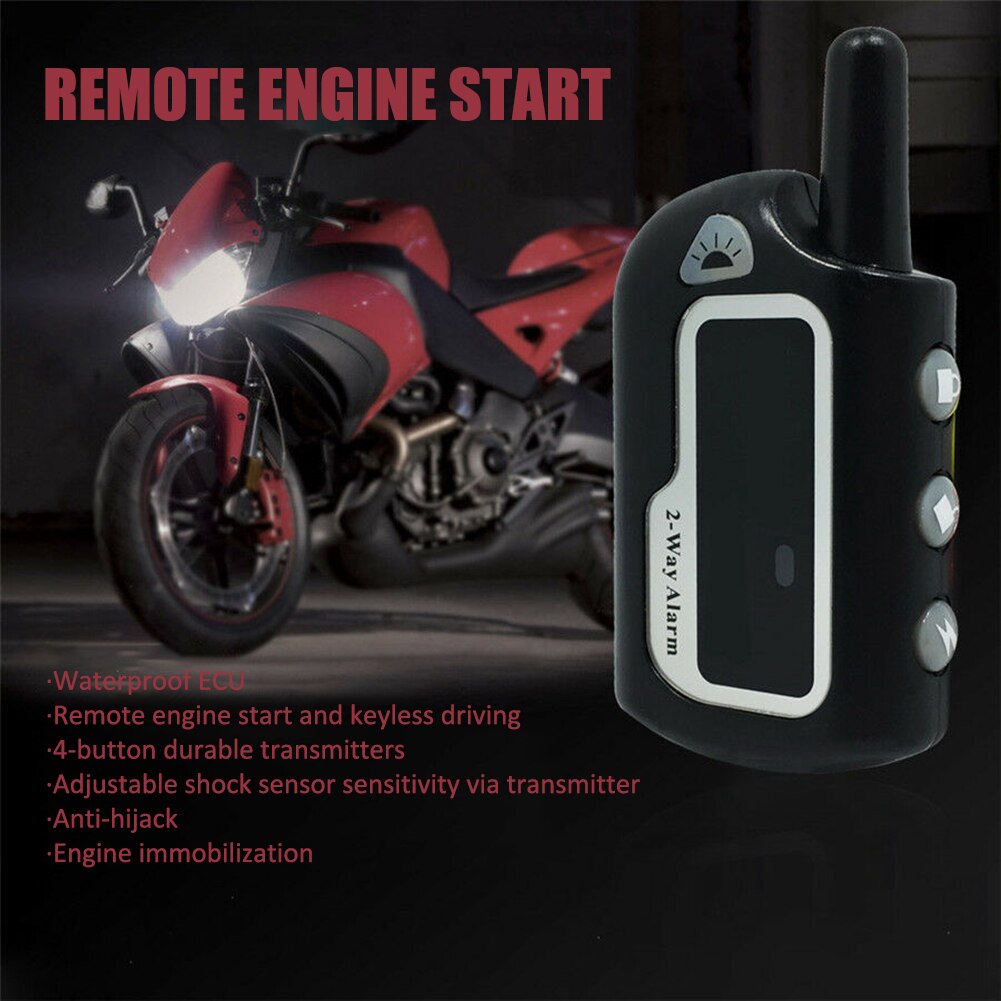 Tovejs alarm motorcykel scooter sikkerhed 2 vejs alarm fjernbetjening motor start vibration alarm lås system 125db