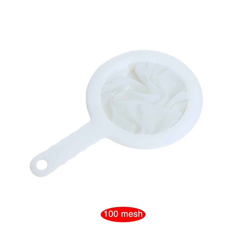 100/200/400 Mesh Milk Soybean Coffee Tea Leaf Filter Reusable Almond Milk Bag Kitchen Nylon Mesh Filter: 100 mesh