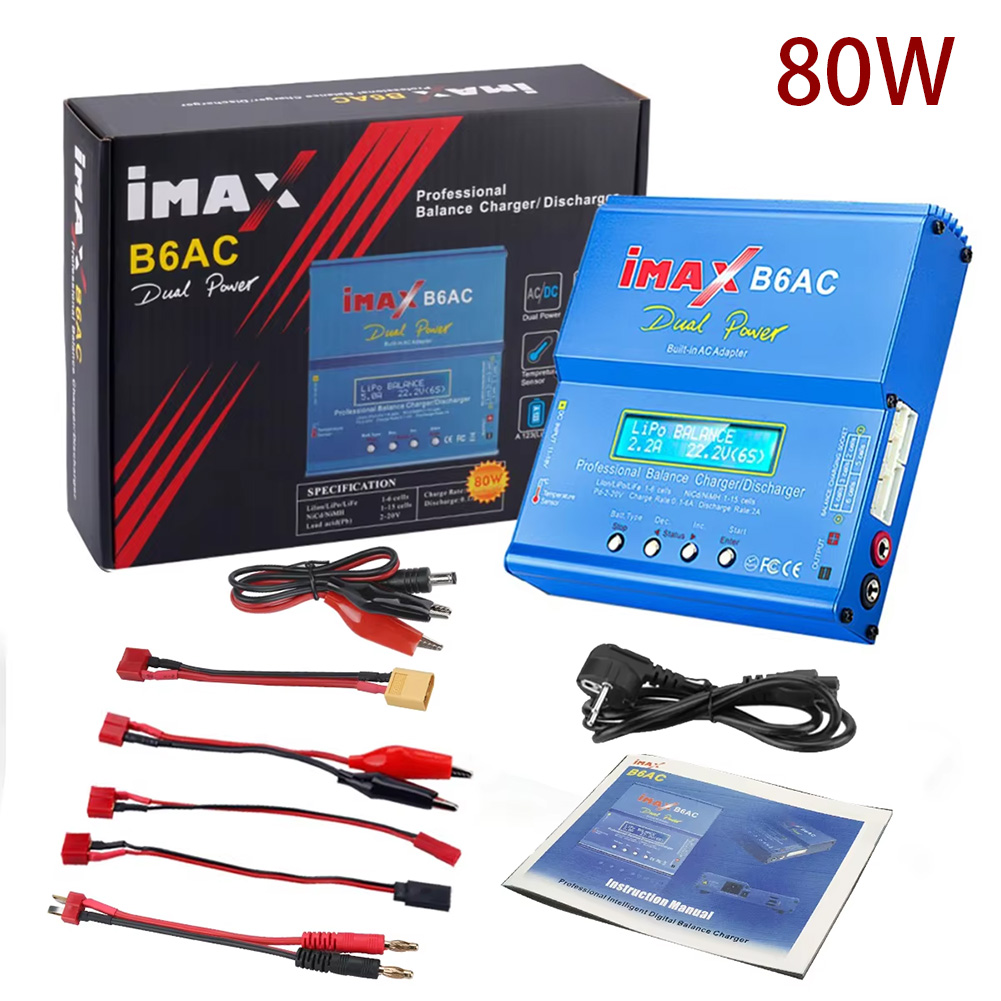 HTRC iMAX B6 AC RC Battery Charger 80W B6AC 6A Balance Charger Digital LCD Screen Li-ion LiFe Nimh Nicd PB Lipo Battery Charger