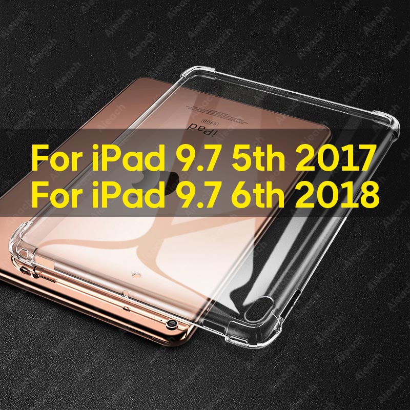 Silicone Shockproof Case For iPad Pro 11 12.9 10.5 9.7 5th 6th 10.2 7th generation Case For iPad 2 3 4 Air 3 2 1 Mini 4 5: For 9.7 2017 2018