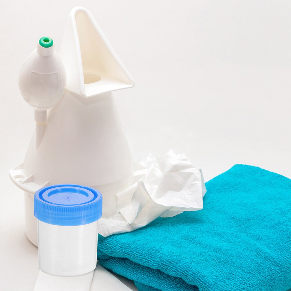 25Pcs Small Specimen Cups Portable Sputum Containers Disposal Specimen Containers (Random Color)