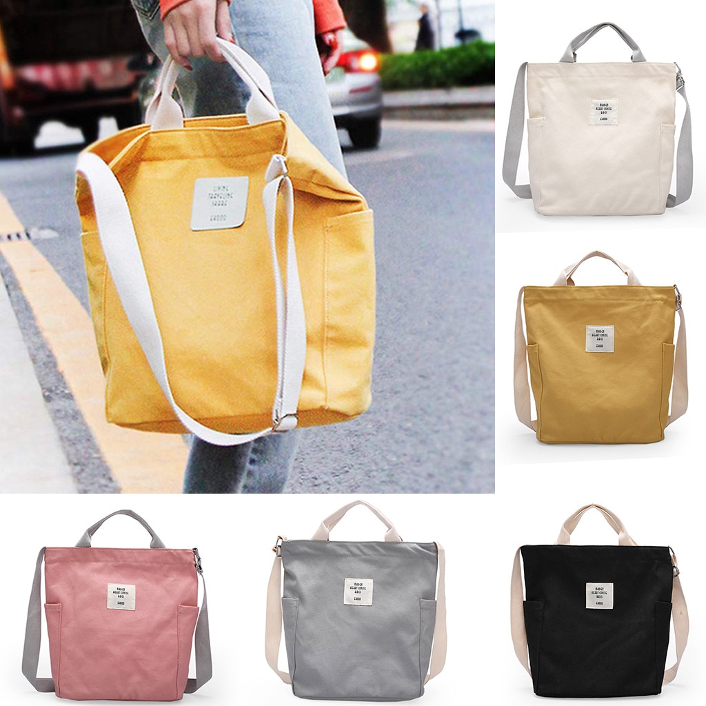 Summer Women's bag Simple Single Shoulder Messenger Bags Canvas HandBag lady travel totes bag