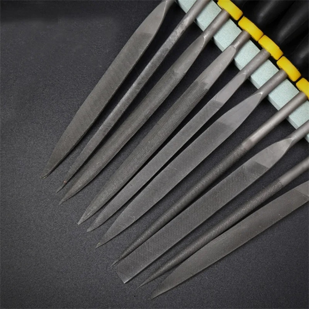 10 Pcs Needle File Set For Jeweler Wood Carving Craft Metal Glass Stone 3 Sizes LS'D Tool