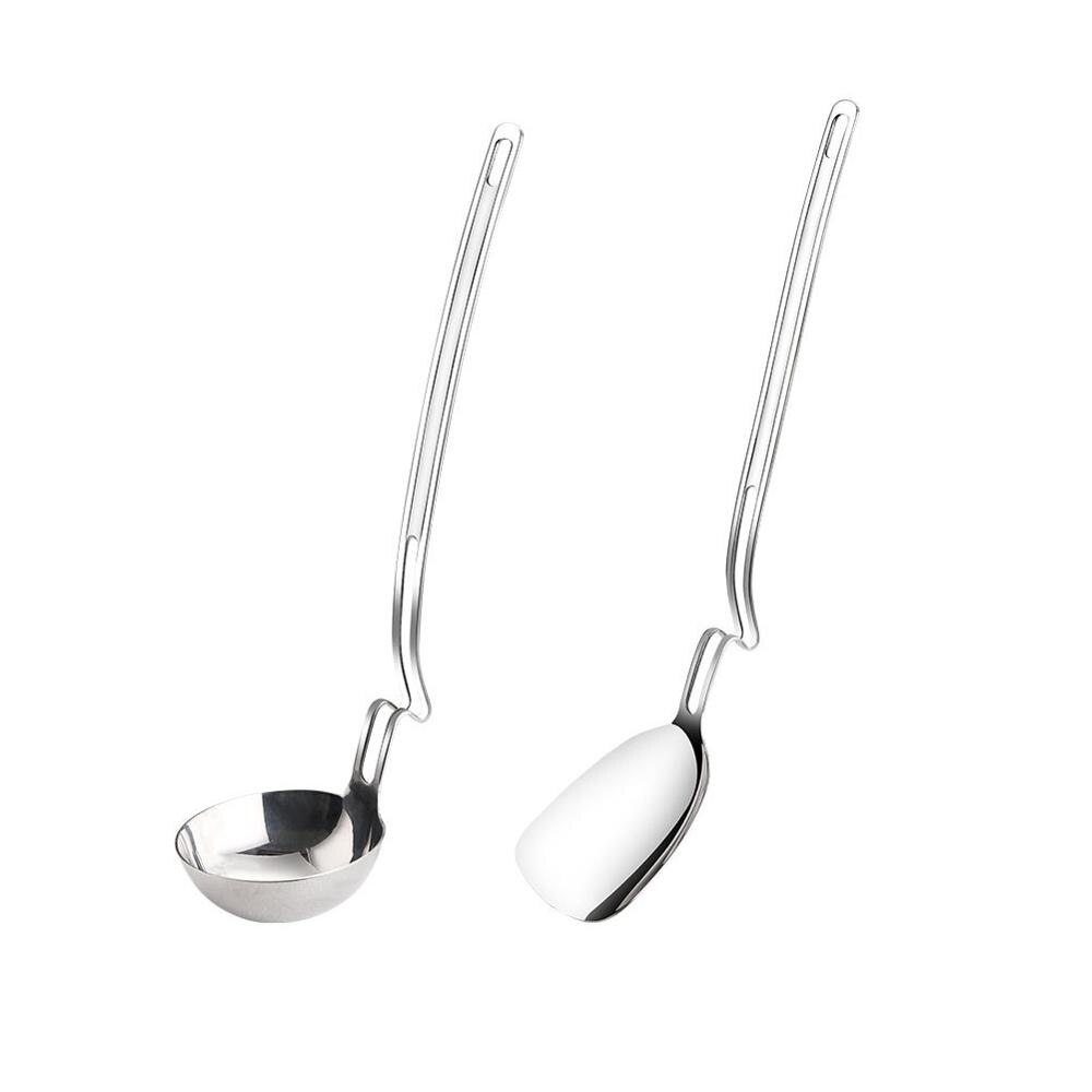 Pala de mango largo en forma de S/cucharón de cocina, espátula de acero inoxidable para freír pescado, torneros, cocina, utensilios de cocina