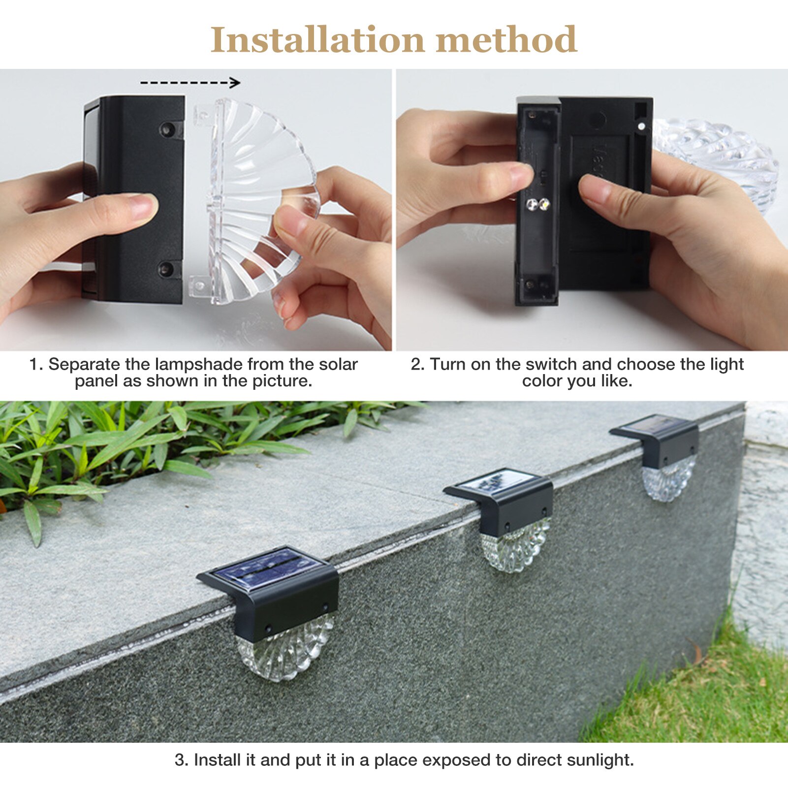4 Stuks Solar Stap Lichten Outdoor Waterdichte Led Solar Trap Hek Lamp Decoratie Voor Patio Trappen Tuin Yard Solar Verlichting