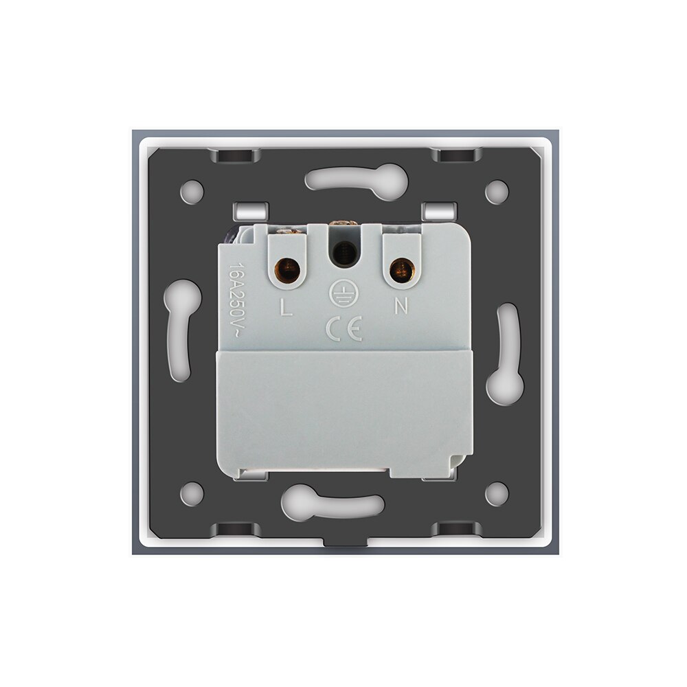 Livolo eu standaard slimme wifi-stopcontact, kristalglaspaneel , 16a stopcontacten, wifi-app, aleax, google home, geen logo