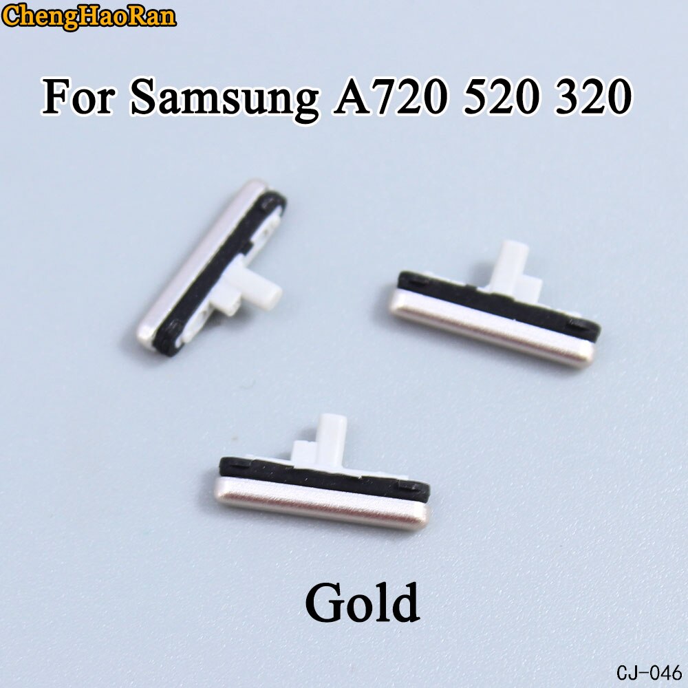 Chenghaoran 1 sæt til samsung galaxy  a720 520 320 telefoncover volume power volume mute knap side knap reparation dele udskiftning: A720 520 320- guld