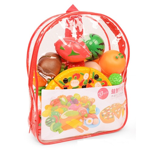 6pcs/20pcs/37pcs/set fruit toys Housekeeping Toys education toys for baby color random surwish plastic fruit vegetables cut toys