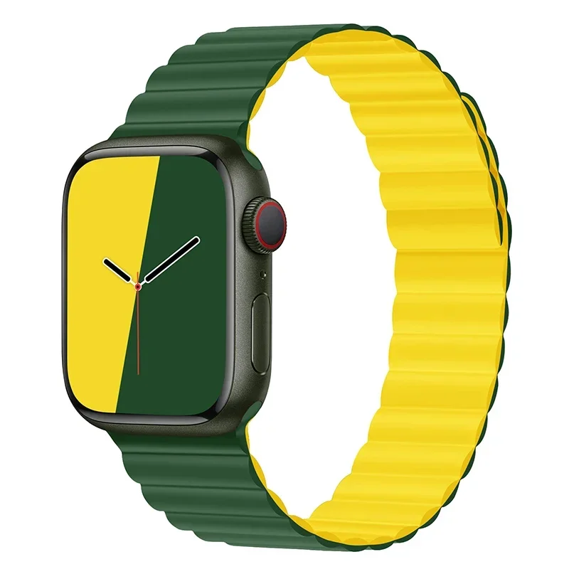 Magnetisk rem til apple watch series 7 band 45mm 41mm silikone urrem iwatch series  s 3 5 4 6 se 38mm 40mm 42mm 44mm