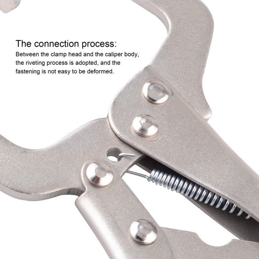 C-Clamp Vise Grip Locking Plier Wrench Quick Pliers Pincers Welding Metal Steel Locking Wooden Tenon Locator 1 Set