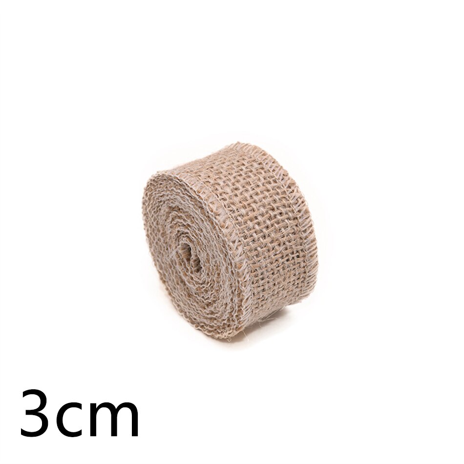 2 yards/rulle 150mm 300mm naturliga jute säckvävsband för hantverk gör-det-själv långa hampaband rosett inslagning bröllopsfest dekorativt: 3cm