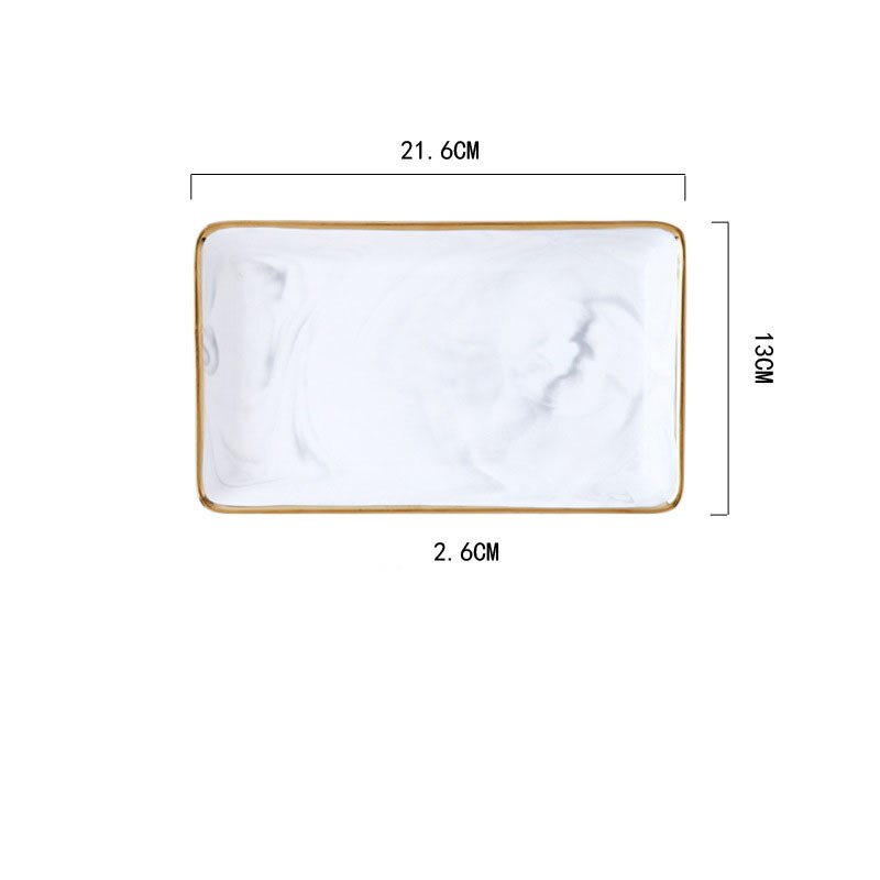 Nordisk stil marmor guld opbevaringsbakke keramisk smykkebakke desktop inkluderet fotografi rekvisitter badeværelse kommode plade affaldsbakke: Grå l