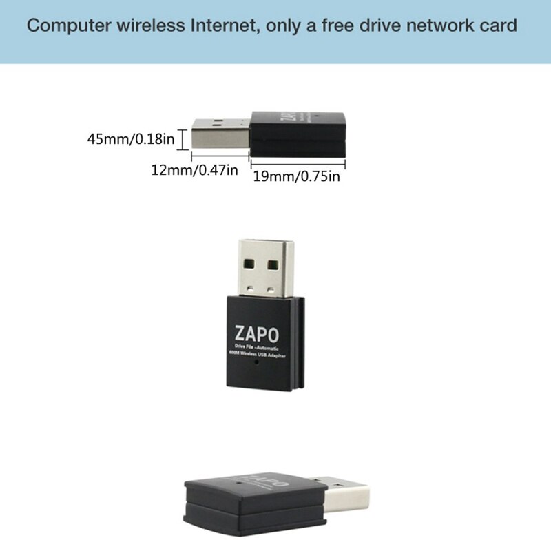 ZAPO W59 brak pliku napędu 2.4G i 5G przejściówka usb z wifi bezprzewodowa Ac 600 mb/s podwójne anteny karta sieciowa dla wszystkich systemów okna Linux