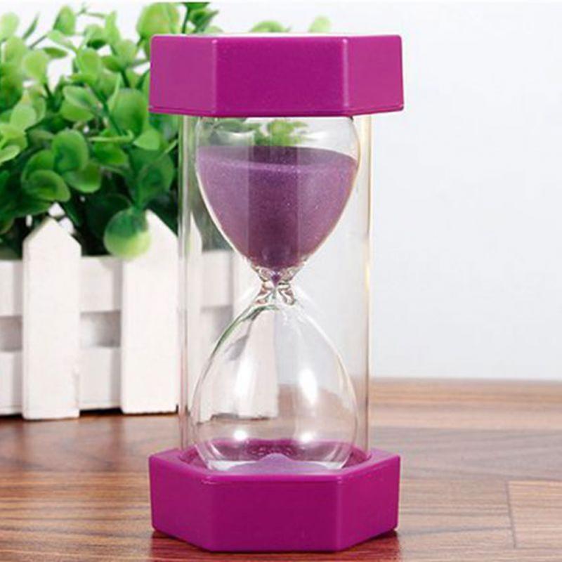 Husstand timeglas 15 minutters sand ur ur plast sandglas 5 10 minutter timer boligindretning tilbehør børn: Lilla / 15 min
