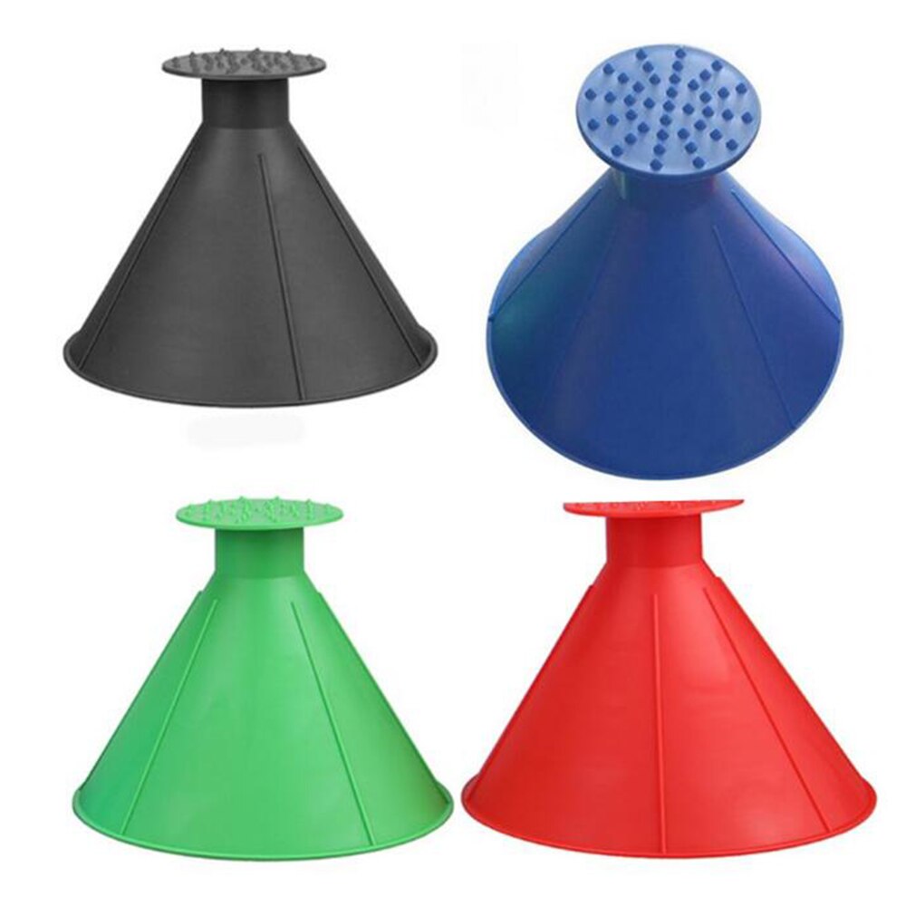 Car Windshield Snow Remover Auto Magic Window Glass Ice Scraper Shaped Funnel Cone Deicing Tool One Round Universal