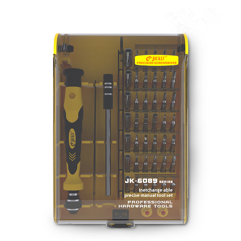JACKLY JK-6089C-caja de destornilladores portátil , juego para teléfono móvil, portátil, Gamepad, reloj, producto electrónico, reparación DIY