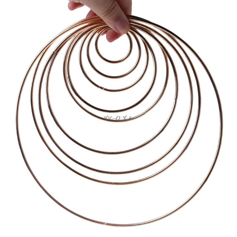 3,5-19cm Metall Traum Fänger Dreamcatcher Ring Macrame Handwerk Band Gold DIY Zubehör 10 Szies Neue