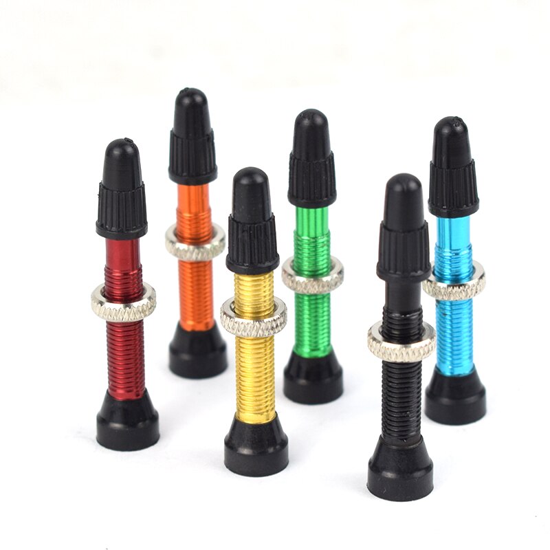 Fiets 2 Stuks Tubeless Legering Stem 48Mm Presta Ventiel Voor Geen Buis Road Mountain Fietsen Tubelss Kit Compatibele Accessoires
