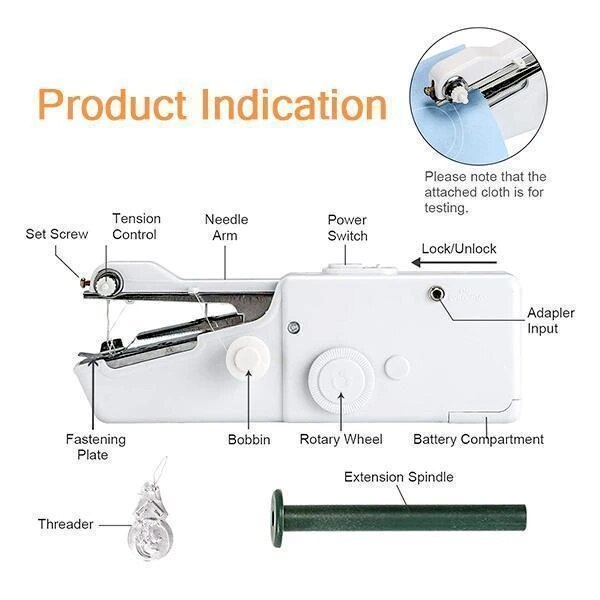 Bärbar mini hand symaskin hushålls handhållen symaskin elektrisk söm handarbete set för diy kläder stitchin